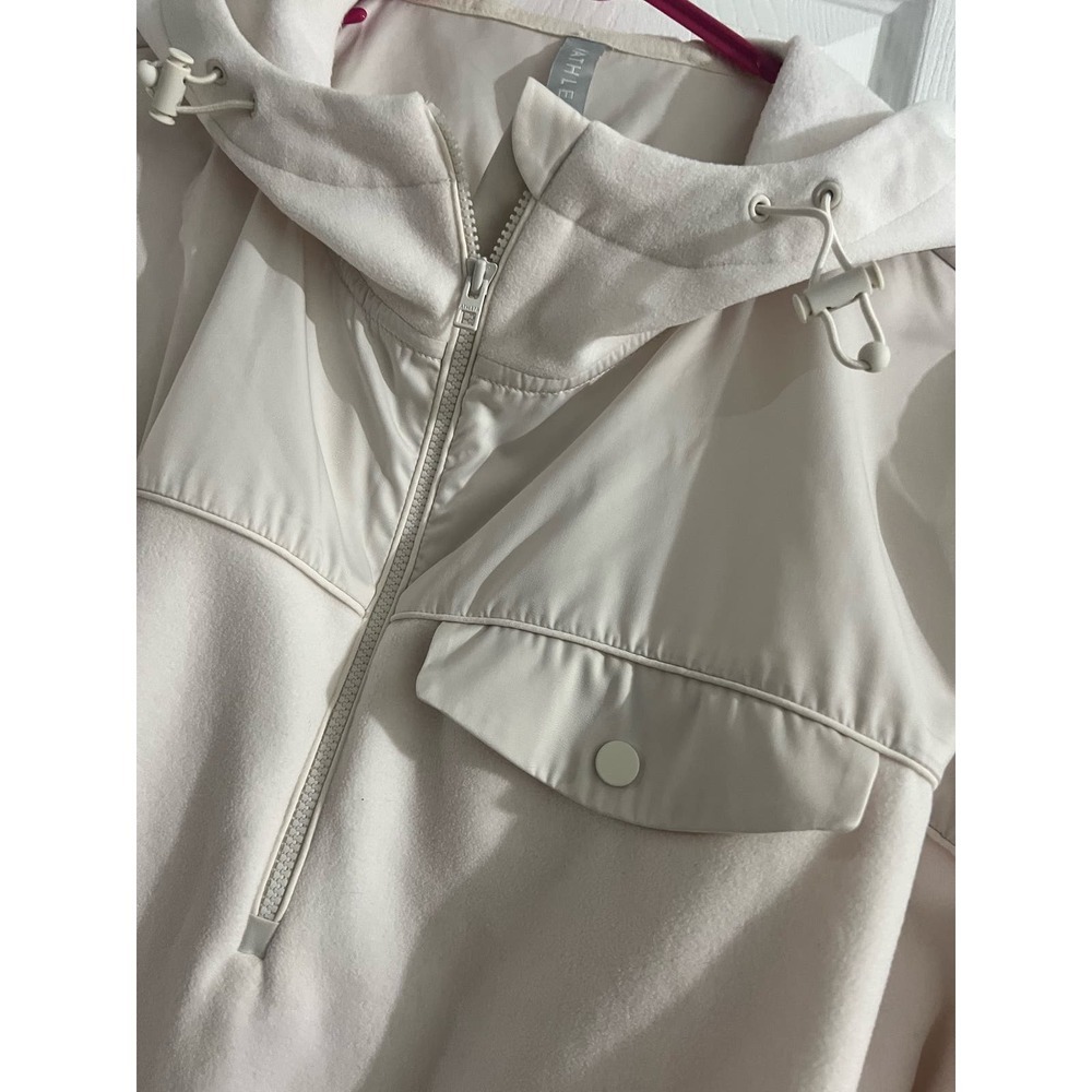 Athleta white cream jacket size medium soft jacket with pockets - Picture 4 of 14